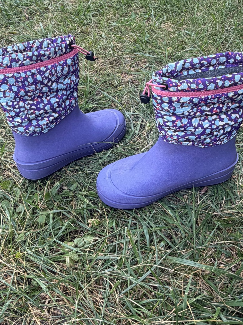 Bogs Kids Purple Winter Boots with Patterned Cuff